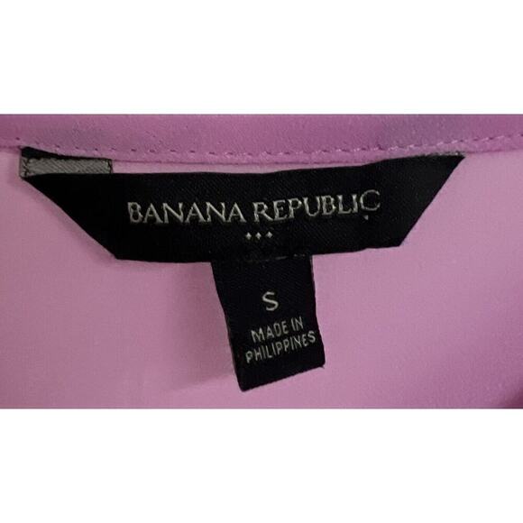 NWT BANANA REPUBLIC TOP Blouse Orchid Size S SHEER STRING tie - Picture 2 of 6